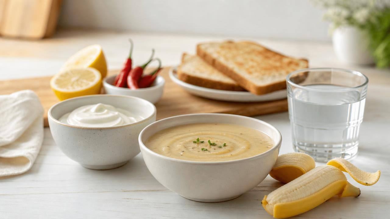 Pessoa escolhendo alimentos macios e não ácidos para evitar irritação causada por aftas