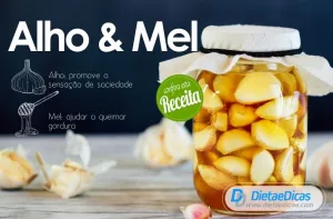 Ilustração de Alho e mel para emagrecer