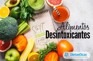 alimentos desintoxicantes Ilustração de alimentos desintoxicantes