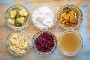 Alimentos probióticos Ilustração de Alimentos probióticos