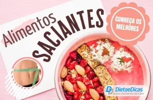 4 tipos de alimentos saciantes Ilustração de 4 tipos de alimentos saciantes