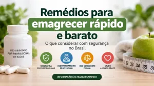 Pessoa adulta conversando com profissional de saúde sobre opções seguras para controle de peso, com balança e caderno ao centro