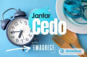 Jantando cedo para emagrecer Ilustração de Jantando cedo para emagrecer