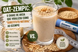 Ilustração de Oat-Zempic O shake de aveia natrual ozempic